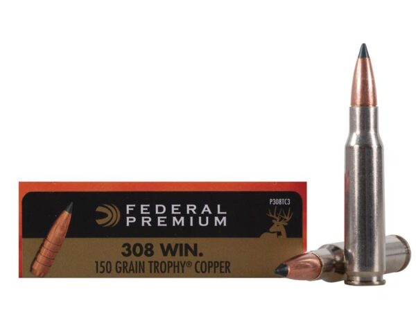 Federal Premium Vital-Shok .308 Winchester 150 Gr. Trophy Copper Tipped Boat Tail- Lead-Free- Box of 20