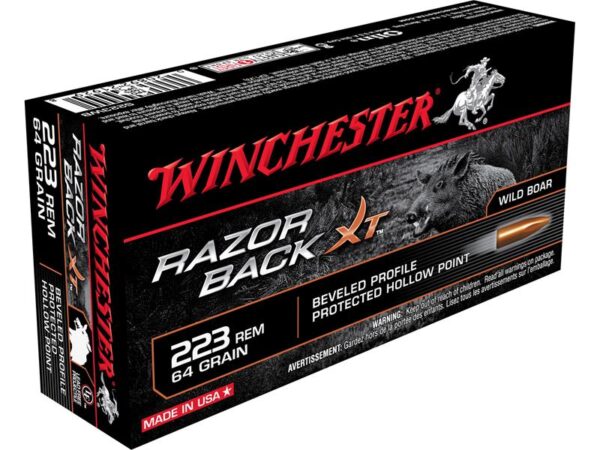 Winchester Razorback XT .223 Remington 64 Gr. Hollow Point- Lead-Free- Box of 20