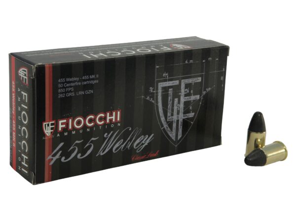 Fiocchi .455 Webley Mark 2 262 Gr. Lead Round Nose- Box of 50