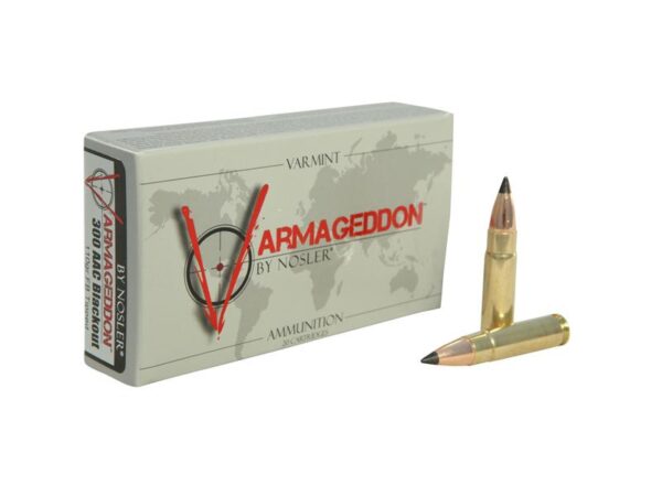 Nosler Varmageddon .300 AAC Blackout 110 Gr. Tipped Flat Base- Box of 20