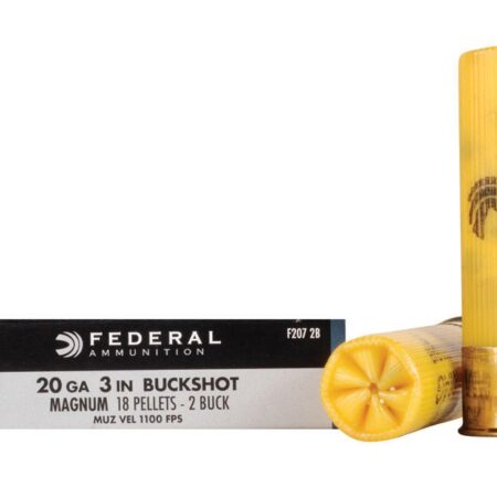 Federal Power-Shok 20 Gauge 3" Buffered #2 Buckshot 18 Pellets- Box of 5