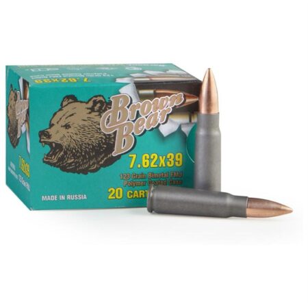 Brown Bear 7.62x39 123 Gr. FMJ- Polymer Coated- Case of 500