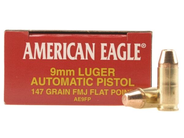 Federal American Eagle 9mm Luger 147 Gr. Full Metal Jacket- Box of 50