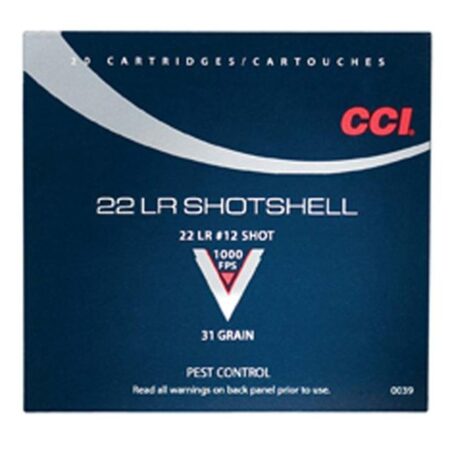 CCI Shotshell .22 Long Rifle 31 Gr. #12 Shot- Box of 20