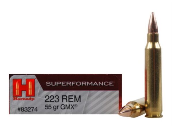 Hornady SUPERFORMANCE .223 Remington 55 Gr. GMX Boat Tail- Box of 20