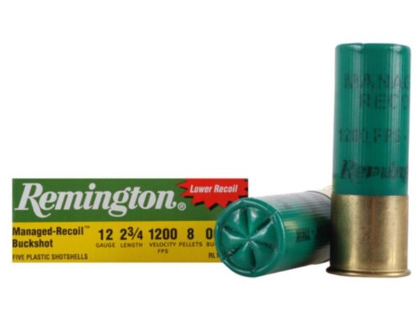 Remington Managed-Recoil Express 12 Gauge 2-3/4" 00 Buckshot 8 Pellets- Box of 5