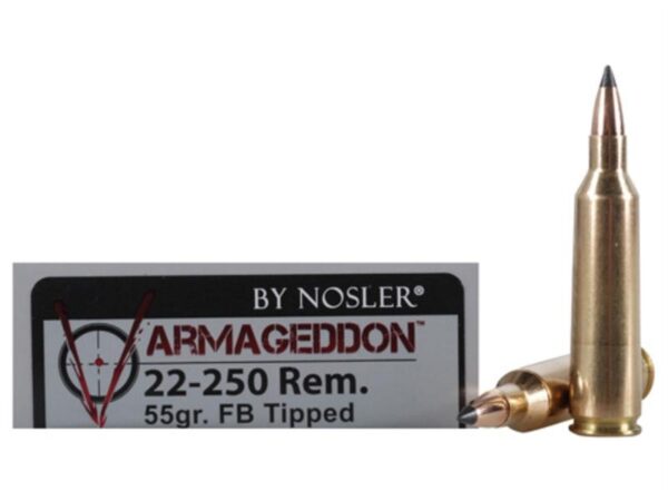 Nosler Varmageddon .22-250 Remington 55 Gr. Tipped Flat Base- Box of 20
