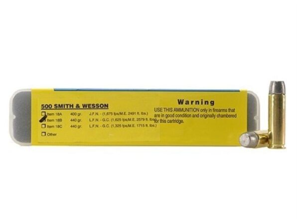 Buffalo Bore .500 S&W Magnum 440 Gr. Lead Flat Nose Gas Check High Velocity- Box of 20