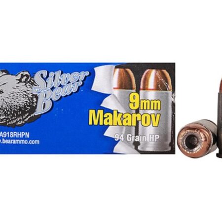 Silver Bear 9x18mm Makarov 94 Gr. HP (Bi-Metal)- Box of 50
