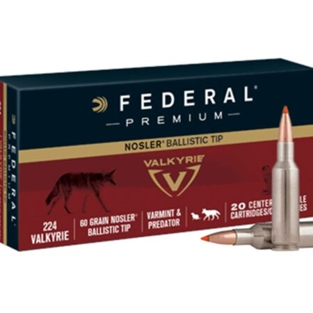 Federal Premium Varmint .224 Valkyrie 60 Gr. Nosler Ballistic Tip- Box of 20