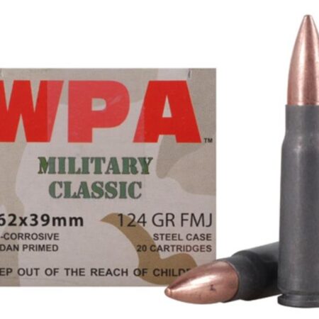 Wolf Military Classic 7.62x39mm 124 Gr. Full Metal Jacket (Bi-Metal)- Box of 20