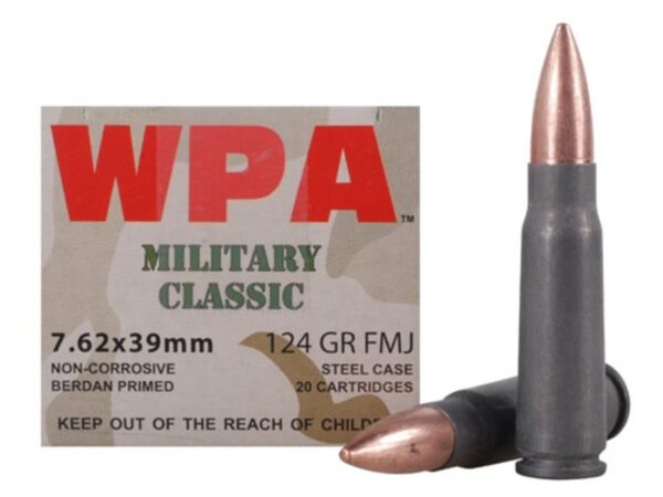 Wolf Military Classic 7.62x39mm 124 Gr. Full Metal Jacket (Bi-Metal)- Box of 20