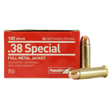 an image of the product Aguila .38 Special 130 Gr. Full Metal Jacket- Box of 50 - 1E382521