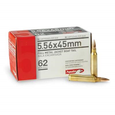 Aguila 5.56x45mm NATO 62 Gr. Full Metal Jacket Boat Tail- Box of 50