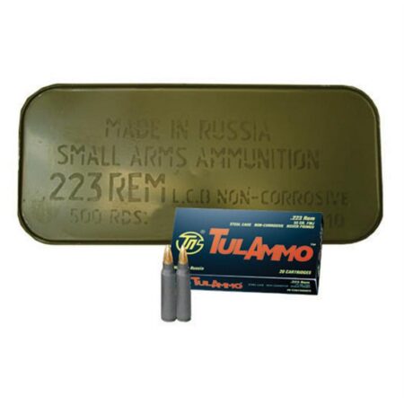 TulAmmo .223 Remington 55 Gr. Full Metal Jacket (Bi-Metal) Steel Case- Sealed Can of 500