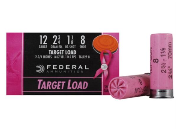 Federal Top Gun 12 Gauge 2-3/4" 1-1/8 oz #8 Shot Pink Hull- Box of 25