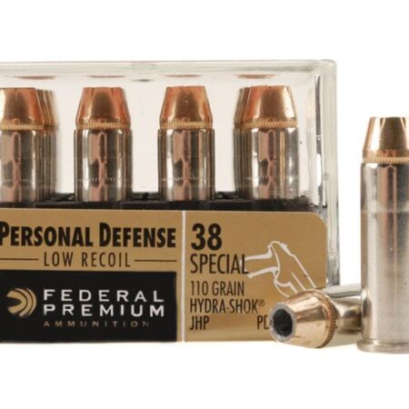 Federal Premium Personal Defense .38 Special 110 Gr. Reduced Recoil Hydra-Shok JHP- Box of 20