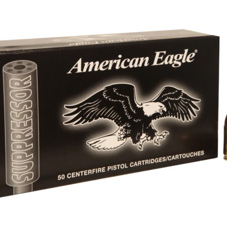 Federal American Eagle 9mm Luger 124 Gr. Full Metal Jacket- Subsonic- Box of 50