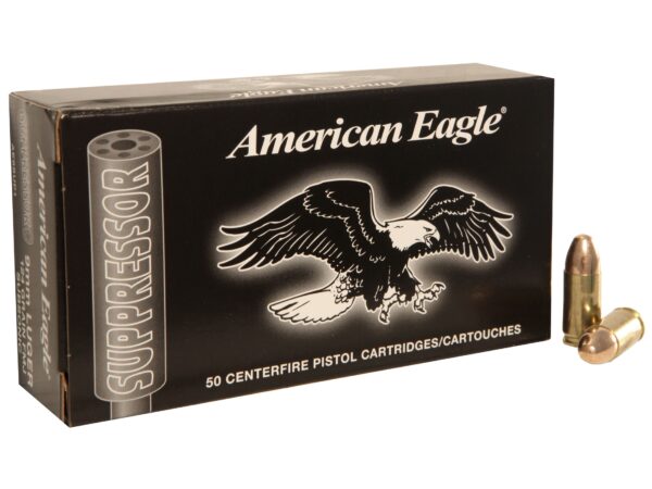 Federal American Eagle 9mm Luger 124 Gr. Full Metal Jacket- Subsonic- Box of 50