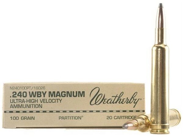 Weatherby .240 Weatherby Magnum 100 Gr. Nosler Partition- Box of 20