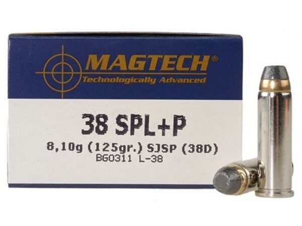 Magtech Sport ,38 Special +P 125 Gr. Semi-Jacketed Soft Point- Box of 50