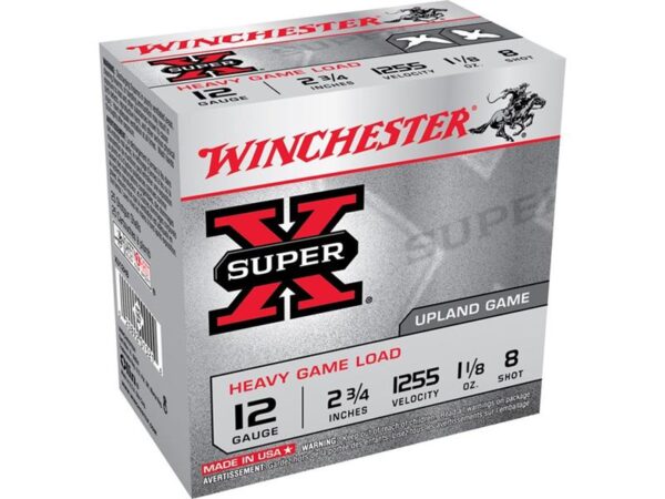 Winchester Super-X Heavy Game Load 12 Gauge 2-3/4" 1-1/8 oz #8 Shot- Box of 25