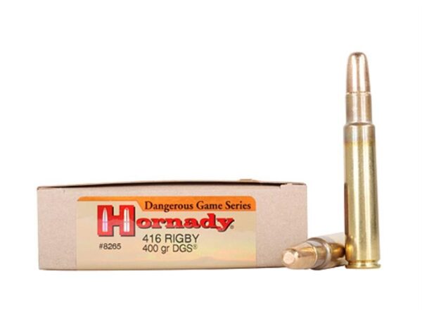 Hornady Dangerous Game .416 Rigby 400 Gr. DGS Flat Nose Solid- Box of 20