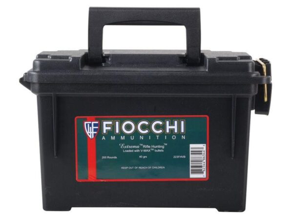 Fiocchi Extrema .223 Remington 40 Gr. Hornady V-Max- Ammo Can of 200