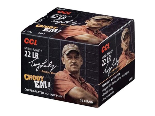 CCI Mini-Mag High Velocity Troy Landry Special Edition .22 Long Rifle 36 Gr. Plated Lead Hollow Point- Box of 300