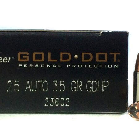 Speer Gold Dot .25 ACP 35 Gr. Jacketed Hollow Point- Box of 20