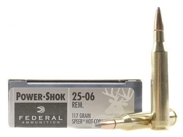 Federal Power-Shok .25-06 Remington 117 Gr. Speer Hot-Cor Soft Point- Box of 20