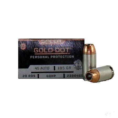Speer Gold Dot Personal Protection .45 ACP 185 Gr. Gold Dot Jacketed Hollow Point- Box of 20