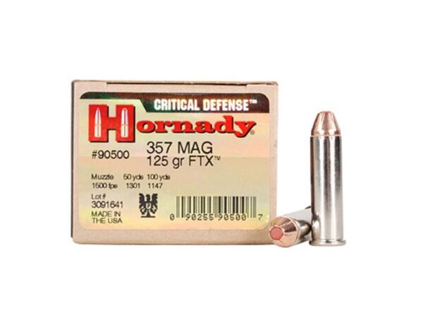 Hornady Critical Defense .357 Magnum 125 Gr. FTX- Box of 25