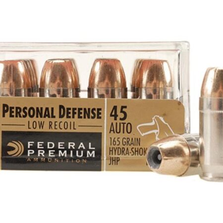 Federal Premium Personal Defense .45 ACP 165 Gr. Reduced Recoil Hydra-Shok Jacketed Hollow Point- Box of 20