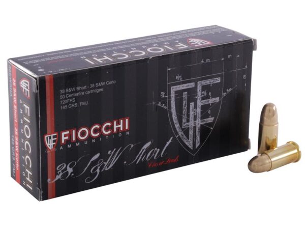 Fiocchi Shooting Dynamics .38 S&W Short 145 Gr. Full Metal Jacket- Box of 50
