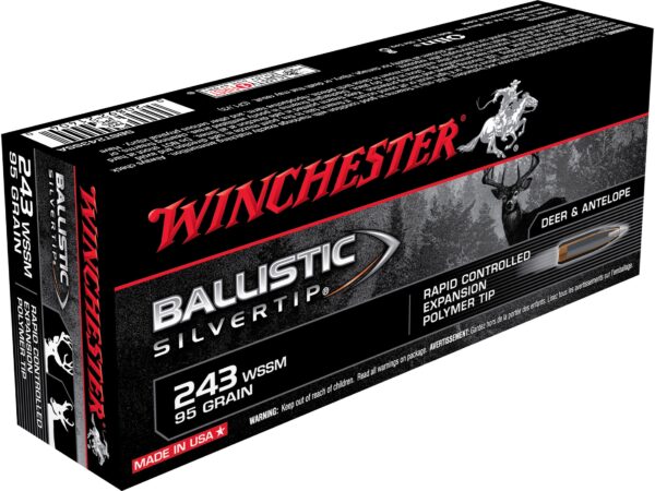 Winchester Supreme .243 Winchester Super Short Magnum (WSSM) 95 Gr. Ballistic Silvertip- Box of 20