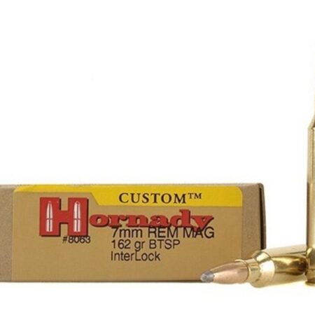 Hornady Custom 7mm Remington Magnum 162 Gr. InterLock Spire Point Boat Tail- Box of 20