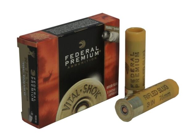 Federal Premium Vital-Shok 20 Gauge 3" 1 oz TruBall Hollow Point Rifled Slug- Box of 5