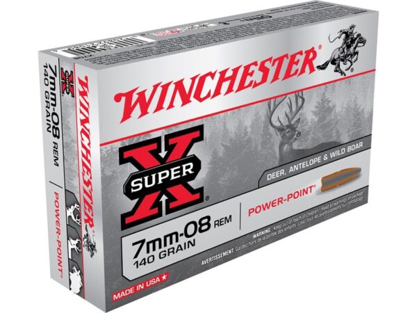 Winchester Super-X 7mm-08 Remington 140 Gr. Power-Point- Box of 20