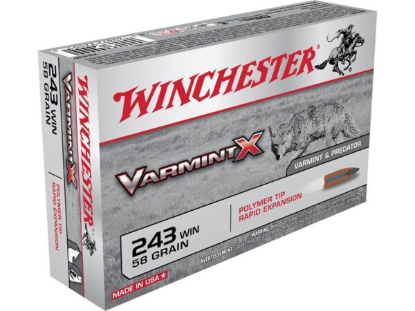 Winchester Varmint X .243 Winchester 58 Gr. Polymer Tip- Box of 20