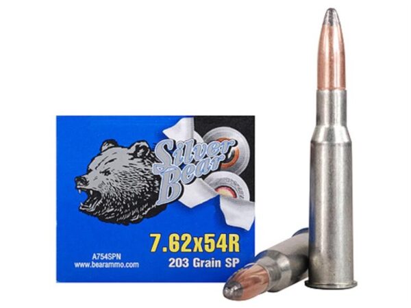 Silver Bear 7.62x54R 203 Gr. SP (Bi-Metal)- Box of 20