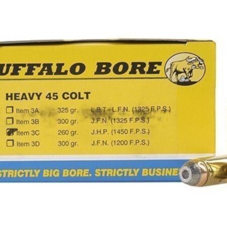 Buffalo Bore .45 Long Colt +P 260 Gr. Jacketed Hollow Point- Box of 20
