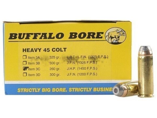 Buffalo Bore .45 Long Colt +P 260 Gr. Jacketed Hollow Point- Box of 20