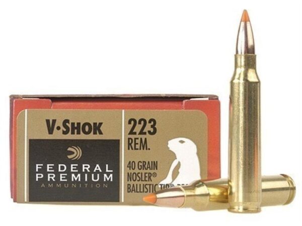 Federal Premium V-Shok .223 Remington 40 Gr. Nosler Ballistic Tip- Box of 20