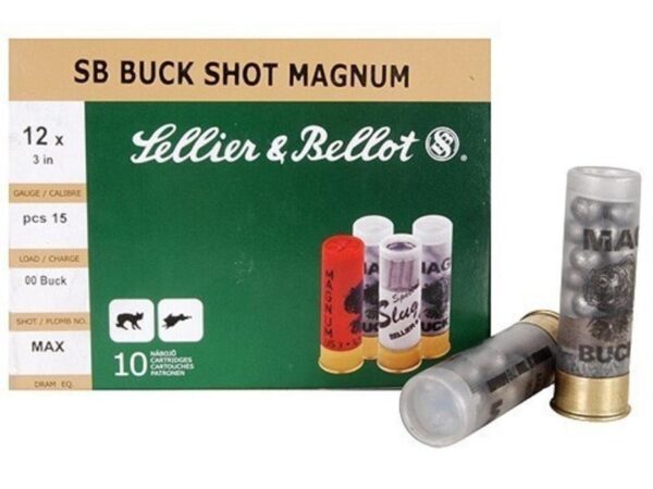 Sellier & Bellot 12 Gauge 3" 00 Buckshot 15 Pellets- Box of 10
