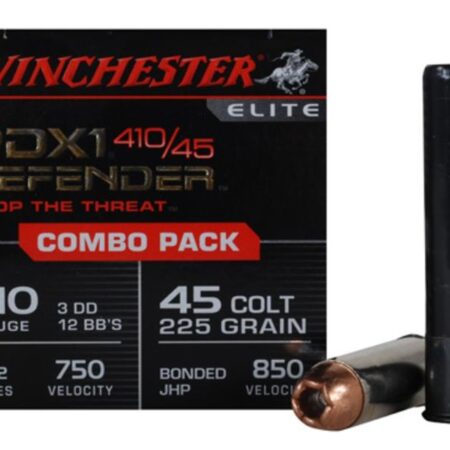 Winchester Supreme Elite Self Defense Combo Pack .45 Colt 225 Gr. Jacketed Hollow Point and .410 Bore 2-1/2" 3 Disks over 1/4 oz BB Bonded- Box of 20