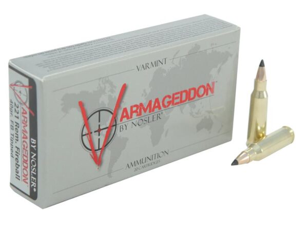 Nosler Varmageddon .221 Remington Fireball 40 Gr. Tipped Flat Base- Box of 20