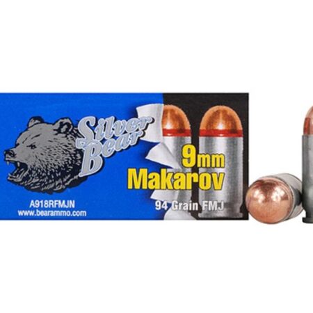 Silver Bear 9x18mm Makarov 94 Gr. FMJ (Bi-Metal)- Box of 50