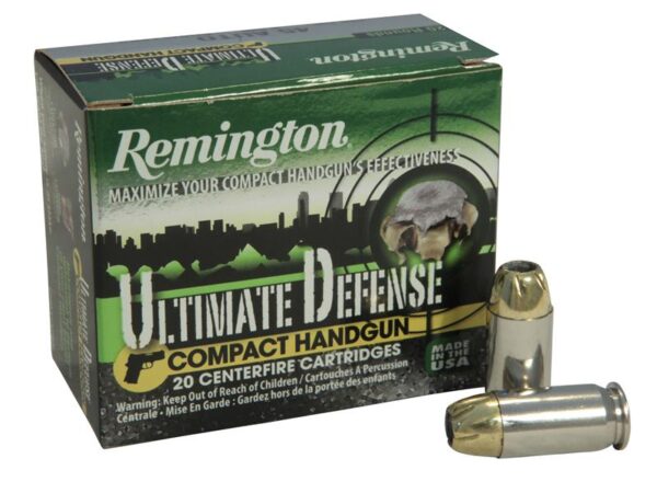 Remington Compact Handgun Defense .45 ACP 230 Gr. Brass Jacketed Hollow Point- Box of 20