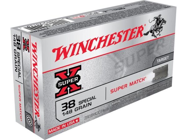 Winchester Super-X Super Match .38 Special 148 Gr. Lead Wadcutter- Box of 50